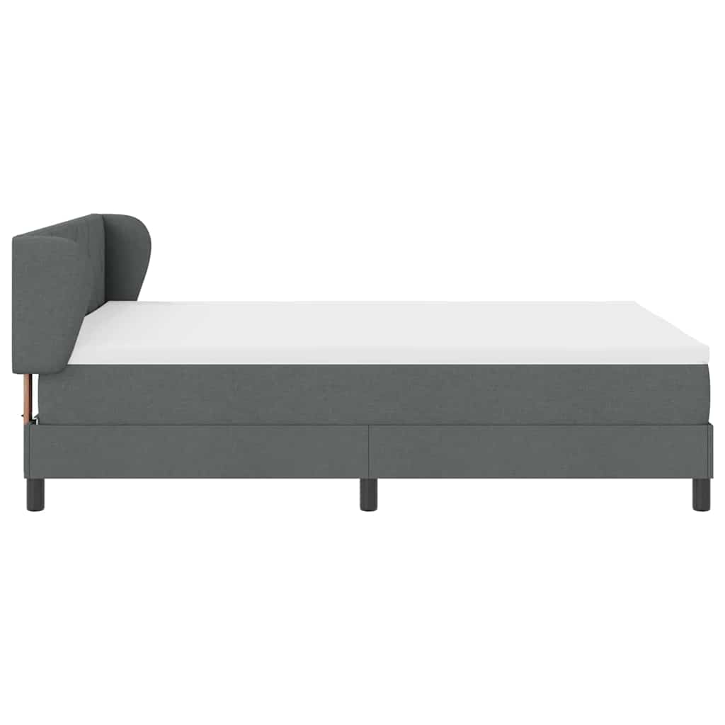 Boxspringbed met hoofdeinde Donkergrijs 140 x 200 cm Stof