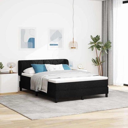 Boxspringbed met hoofdeinde Zwart 140 x 200 cm Stof