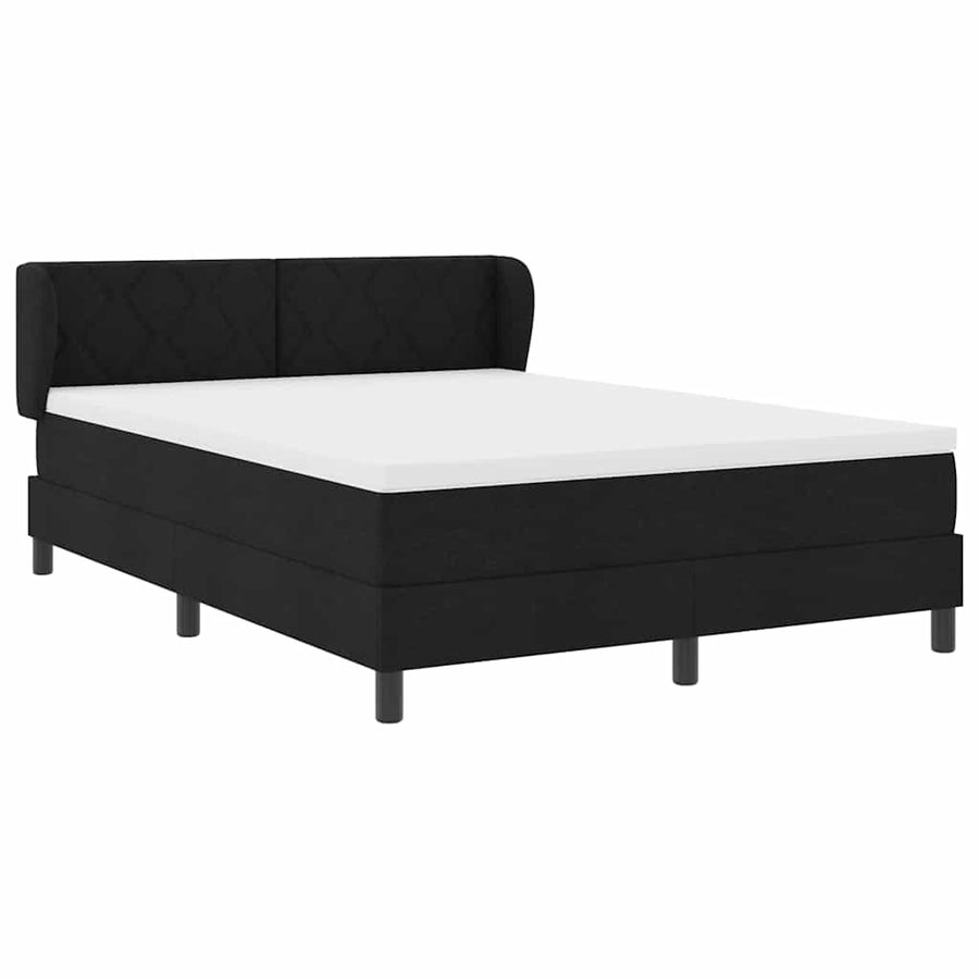 Boxspringbed met hoofdeinde Zwart 140 x 200 cm Stof