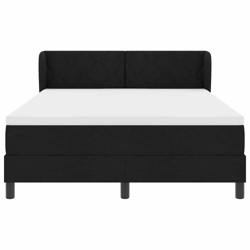 Boxspringbed met hoofdeinde Zwart 140 x 200 cm Stof