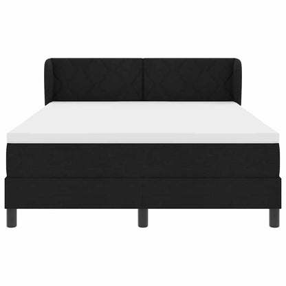Boxspringbed met hoofdeinde Zwart 140 x 200 cm Stof