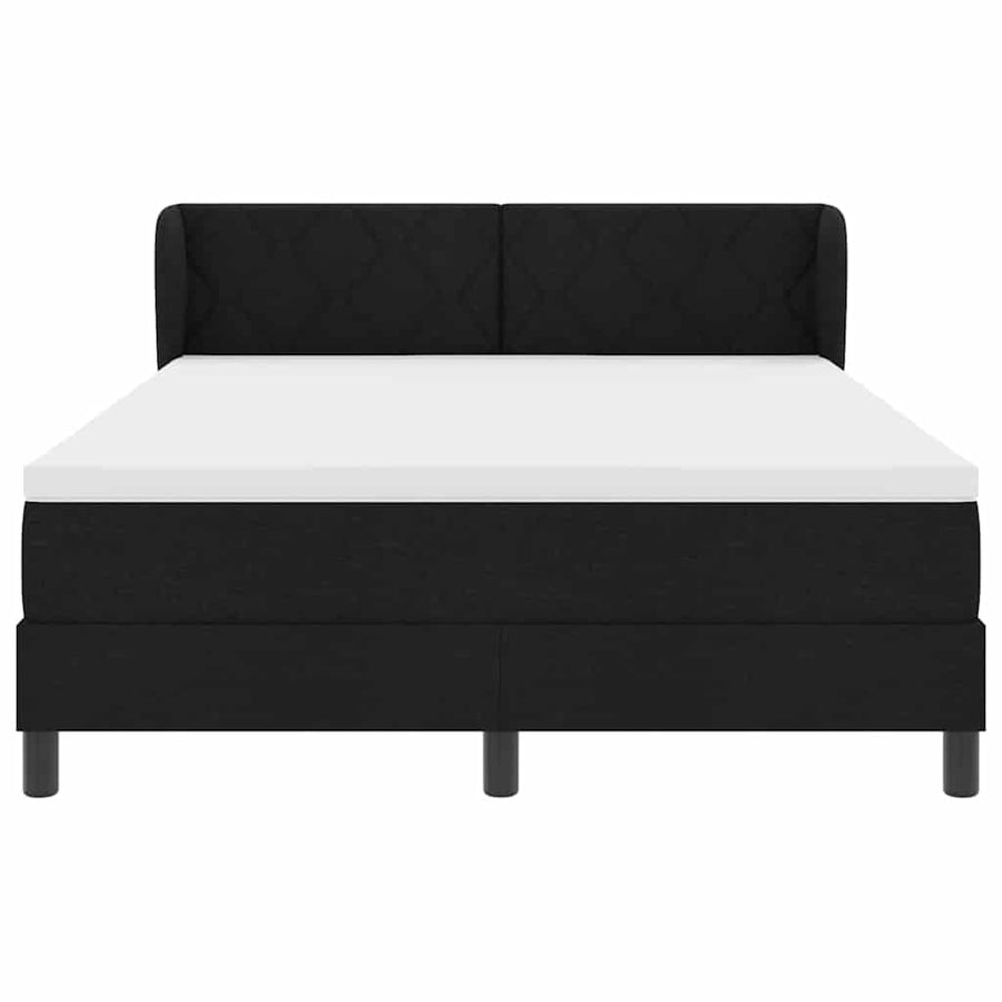 Boxspringbed met hoofdeinde Zwart 140 x 200 cm Stof
