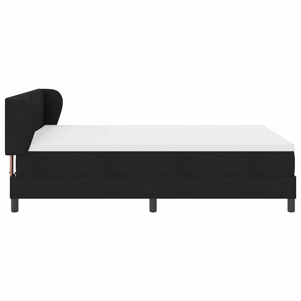 Boxspringbed met hoofdeinde Zwart 140 x 200 cm Stof