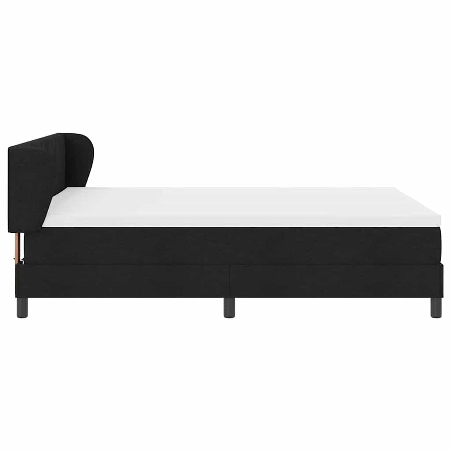 Boxspringbed met hoofdeinde Zwart 140 x 200 cm Stof