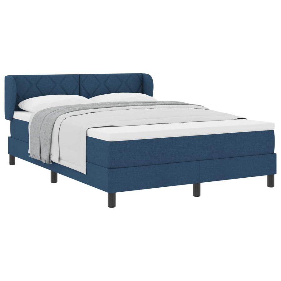 Boxspringbed met hoofdeinde Blauw 140 x 200 cm Stof