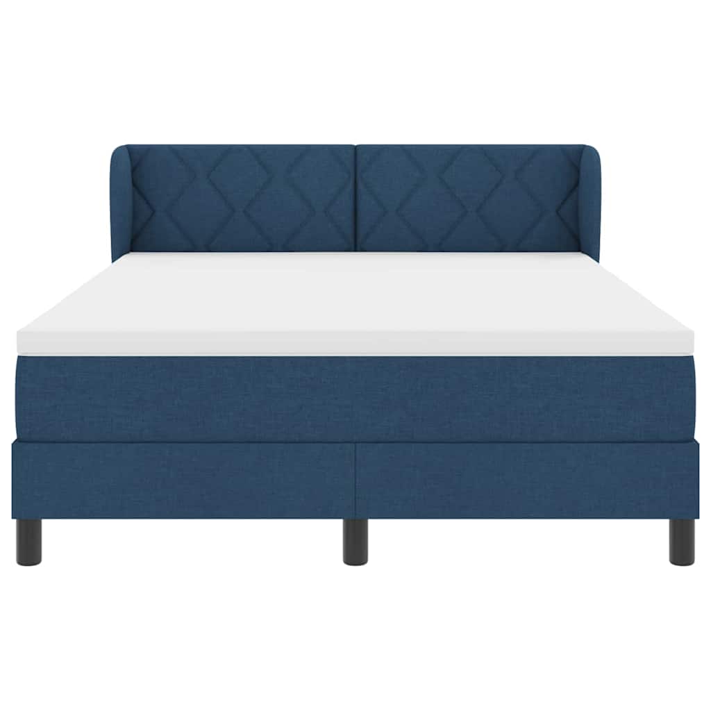Boxspringbed met hoofdeinde Blauw 140 x 200 cm Stof