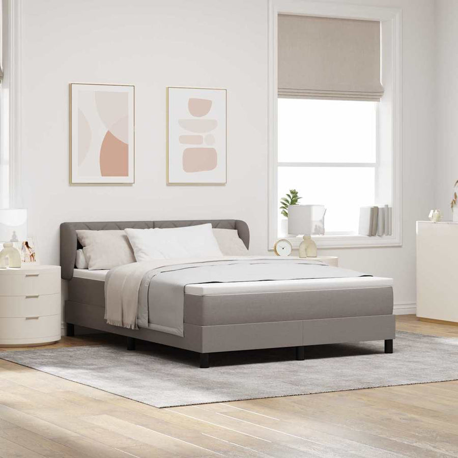 Boxspringbed met hoofdeinde Taupe 160 x 200 cm Stof