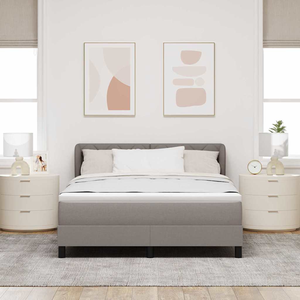 Boxspringbed met hoofdeinde Taupe 160 x 200 cm Stof