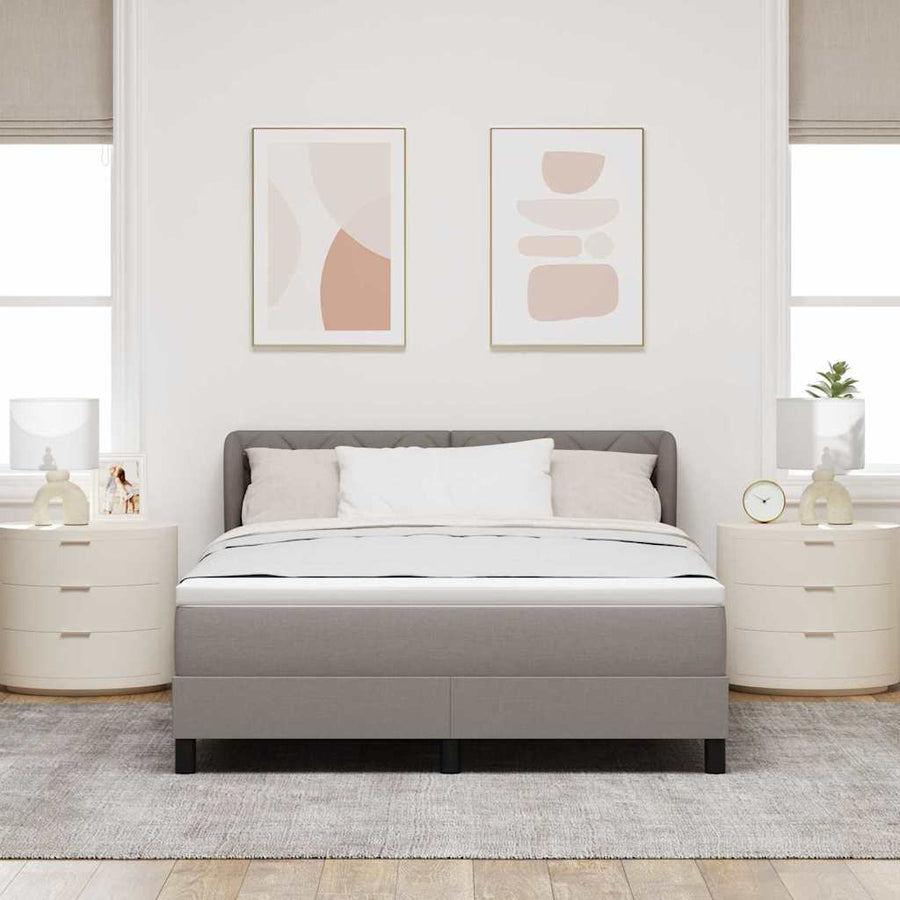 Boxspringbed met hoofdeinde Taupe 160 x 200 cm Stof