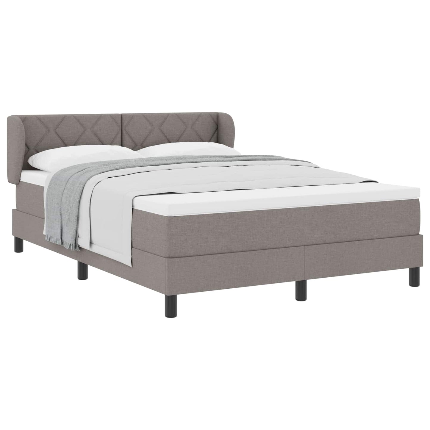 Boxspringbed met hoofdeinde Taupe 160 x 200 cm Stof