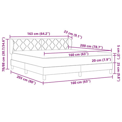 Boxspringbed met hoofdeinde Taupe 160 x 200 cm Stof
