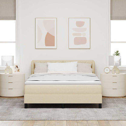 Boxspringbed met matras met hoofdeinde Crème 160 x 200 cm Stof