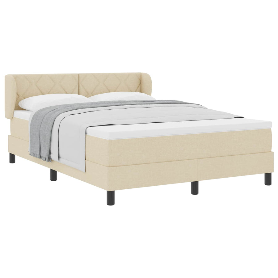 Boxspringbed met matras met hoofdeinde Crème 160 x 200 cm Stof
