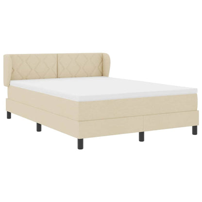 Boxspringbed met matras met hoofdeinde Crème 160 x 200 cm Stof