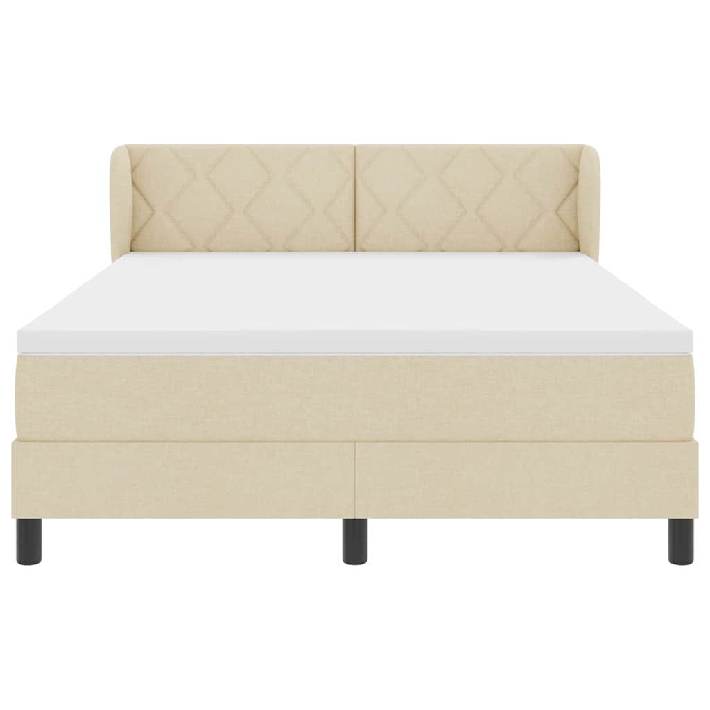Boxspringbed met matras met hoofdeinde Crème 160 x 200 cm Stof