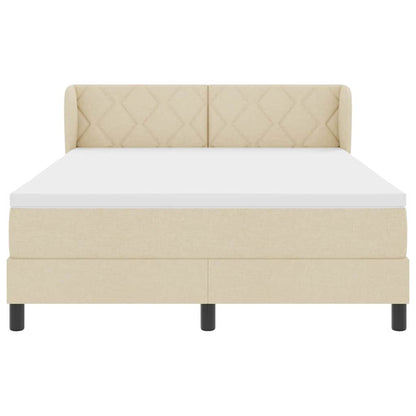 Boxspringbed met matras met hoofdeinde Crème 160 x 200 cm Stof