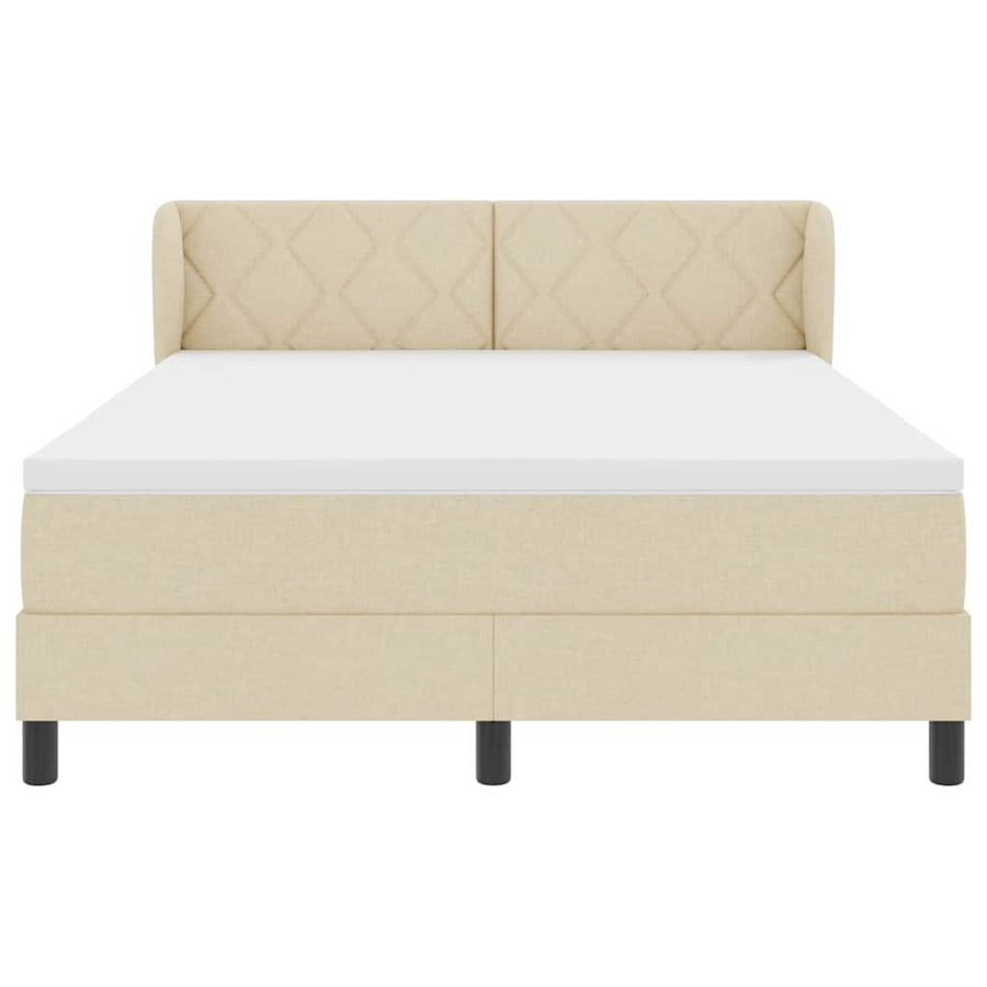 Boxspringbed met matras met hoofdeinde Crème 160 x 200 cm Stof