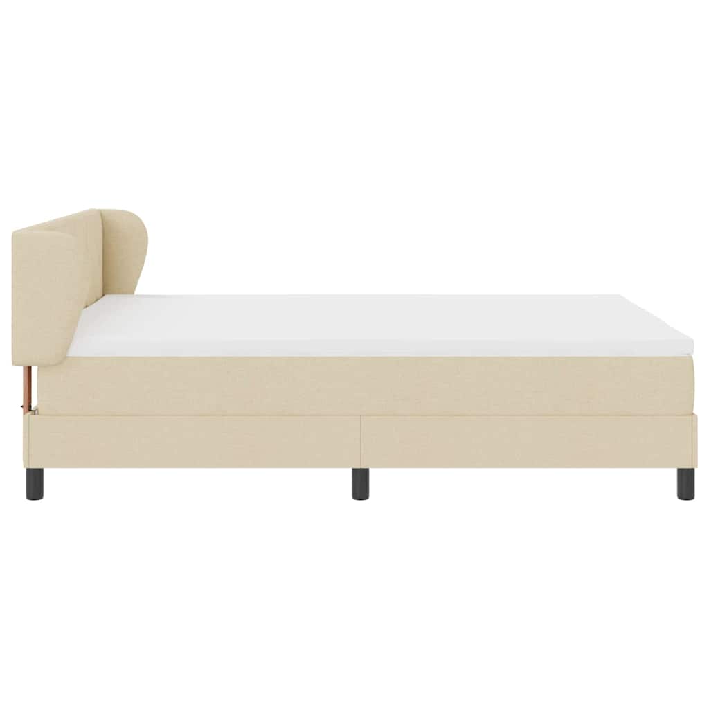 Boxspringbed met matras met hoofdeinde Crème 160 x 200 cm Stof