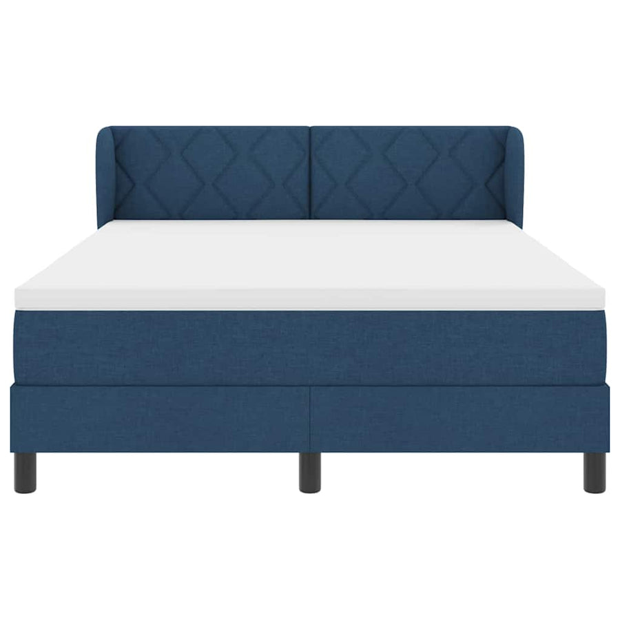 Boxspringbed met hoofdeinde Blauw 160 x 200 cm Stof