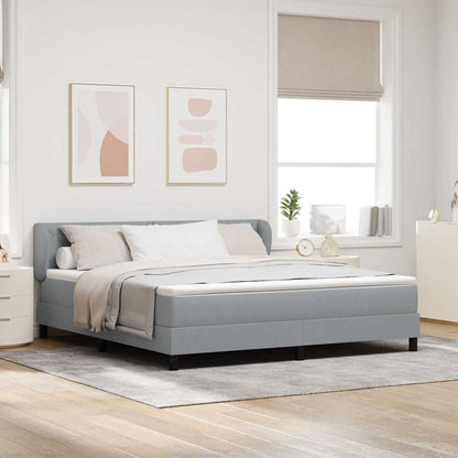 Boxspringbed met hoofdeinde Lichtgrijs 180 x 200 cm Stof