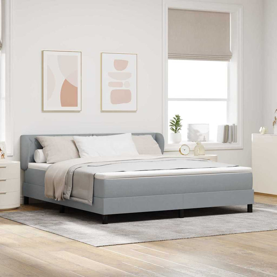 Boxspringbed met hoofdeinde Lichtgrijs 180 x 200 cm Stof