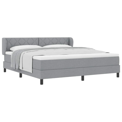 Boxspringbed met hoofdeinde Lichtgrijs 180 x 200 cm Stof