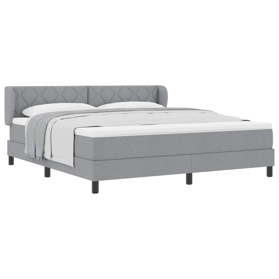 Boxspringbed met hoofdeinde Lichtgrijs 180 x 200 cm Stof