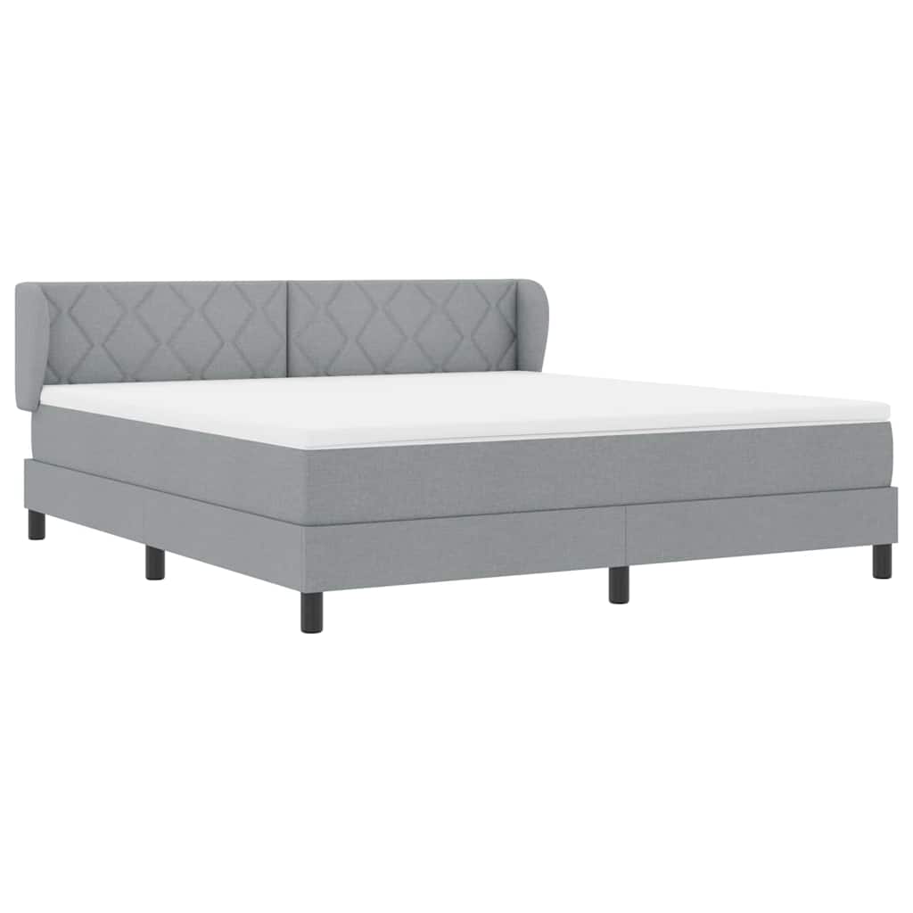 Boxspringbed met hoofdeinde Lichtgrijs 180 x 200 cm Stof