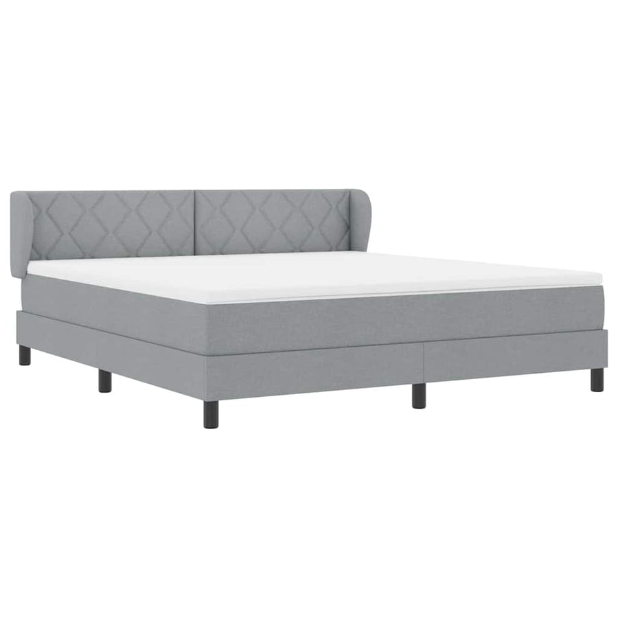 Boxspringbed met hoofdeinde Lichtgrijs 180 x 200 cm Stof