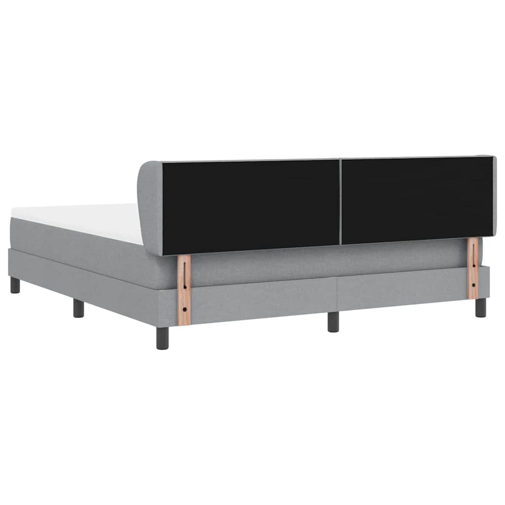 Boxspringbed met hoofdeinde Lichtgrijs 180 x 200 cm Stof