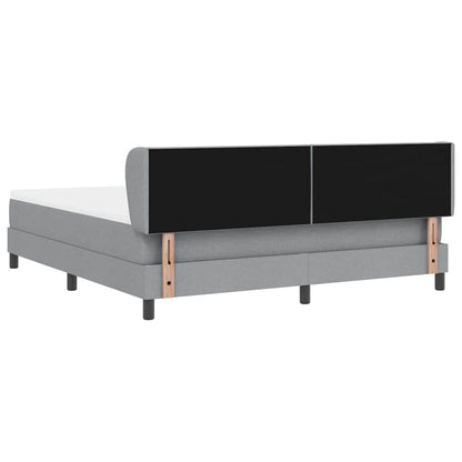 Boxspringbed met hoofdeinde Lichtgrijs 180 x 200 cm Stof