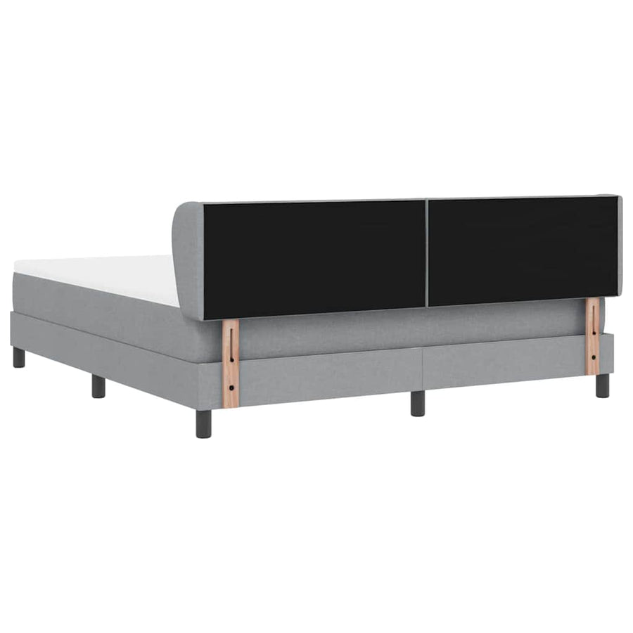 Boxspringbed met hoofdeinde Lichtgrijs 180 x 200 cm Stof