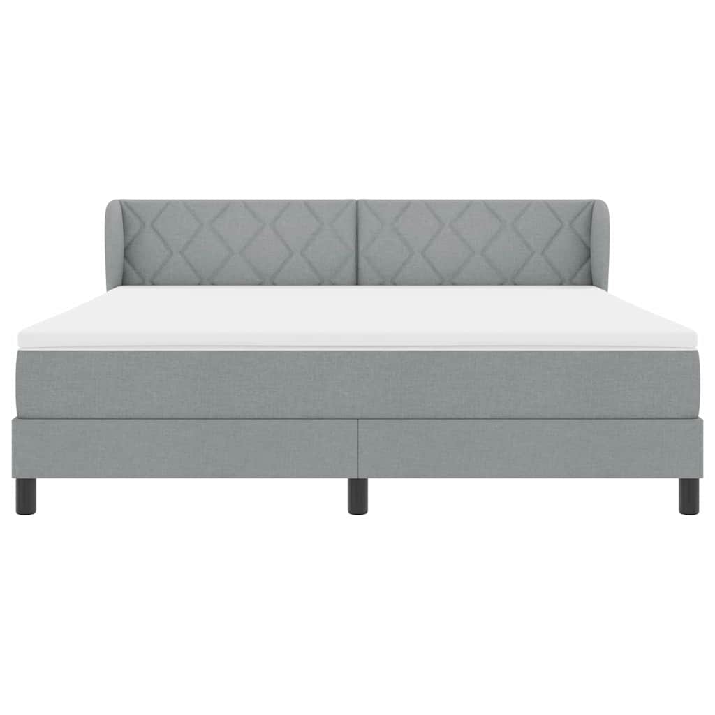 Boxspringbed met hoofdeinde Lichtgrijs 180 x 200 cm Stof