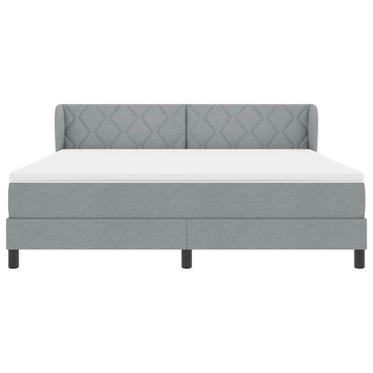 Boxspringbed met hoofdeinde Lichtgrijs 180 x 200 cm Stof