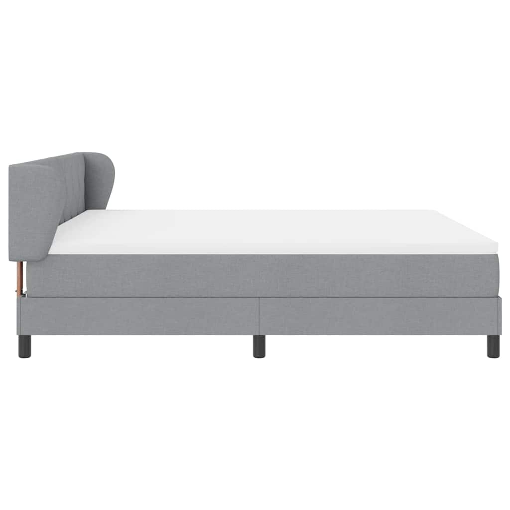Boxspringbed met hoofdeinde Lichtgrijs 180 x 200 cm Stof