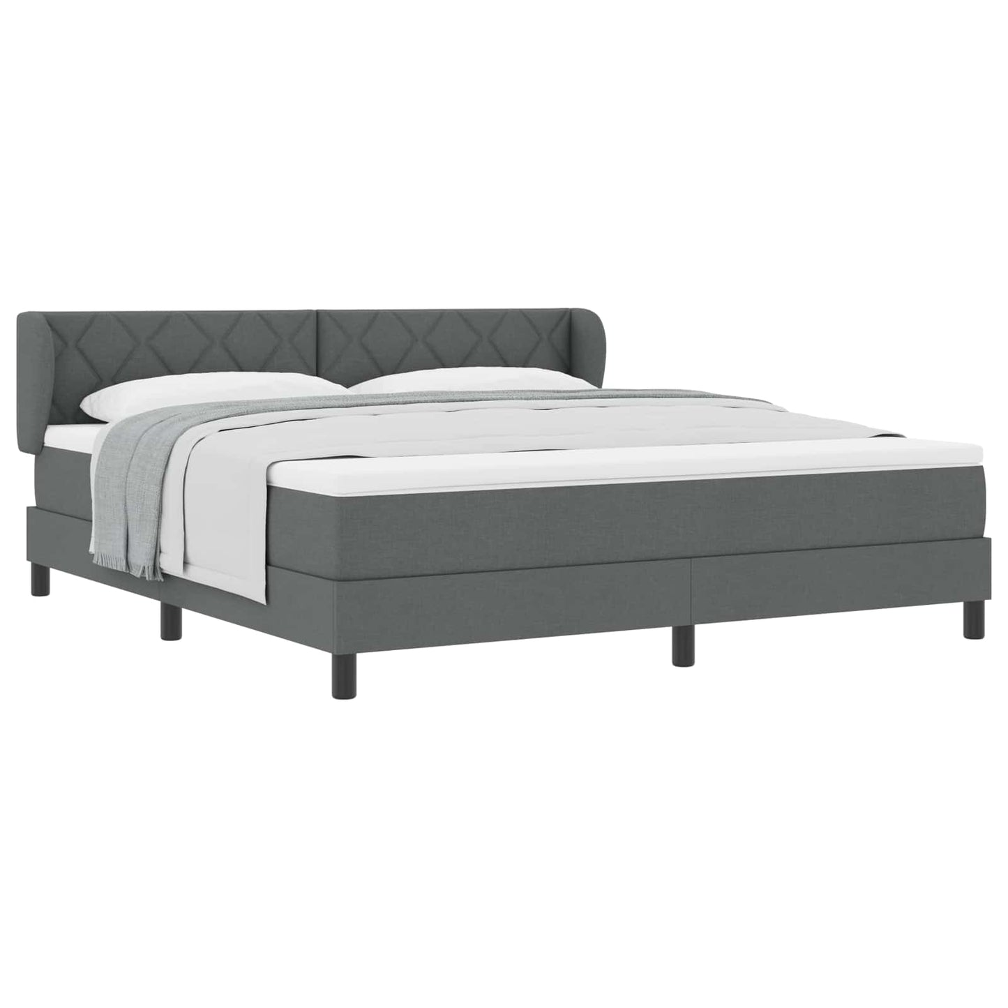 Boxspringbed met hoofdeinde Donkergrijs 180 x 200 cm Stof