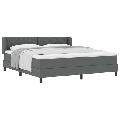 Boxspringbed met hoofdeinde Donkergrijs 180 x 200 cm Stof
