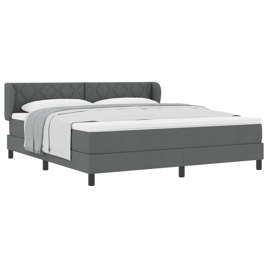 Boxspringbed met hoofdeinde Donkergrijs 180 x 200 cm Stof