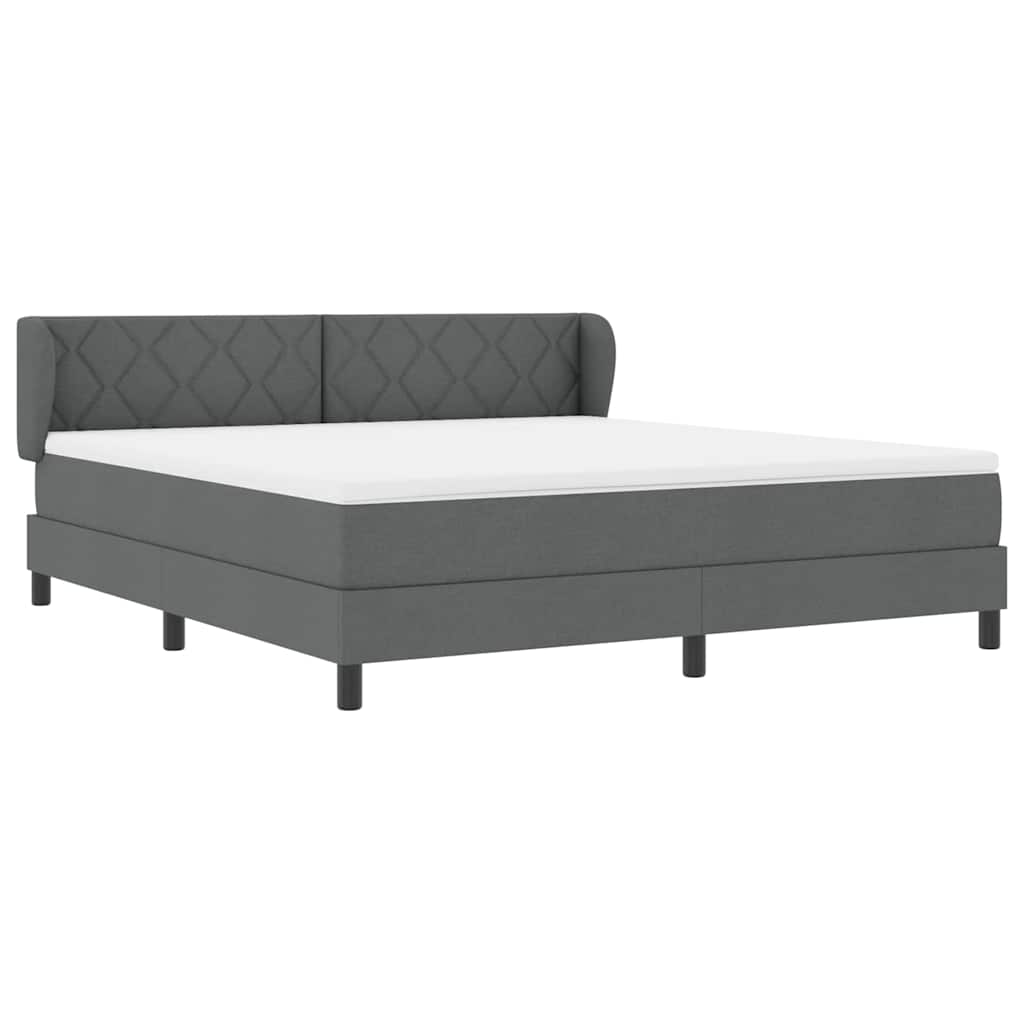 Boxspringbed met hoofdeinde Donkergrijs 180 x 200 cm Stof