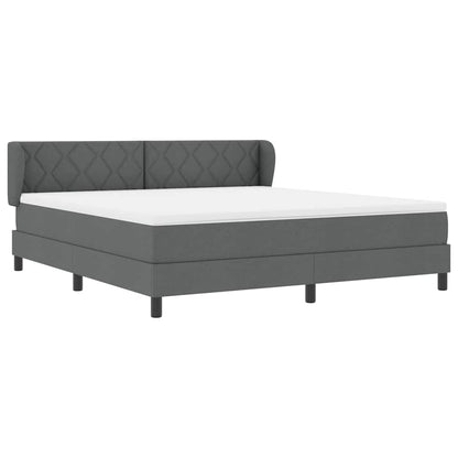 Boxspringbed met hoofdeinde Donkergrijs 180 x 200 cm Stof