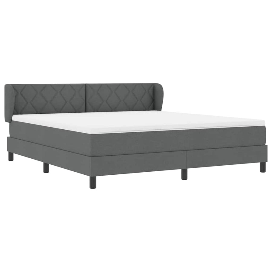 Boxspringbed met hoofdeinde Donkergrijs 180 x 200 cm Stof