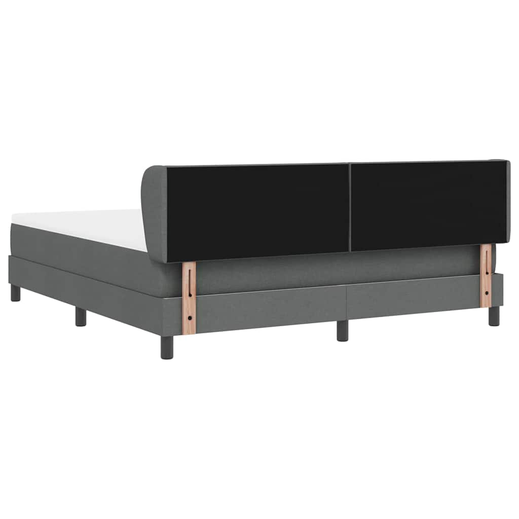 Boxspringbed met hoofdeinde Donkergrijs 180 x 200 cm Stof