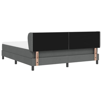 Boxspringbed met hoofdeinde Donkergrijs 180 x 200 cm Stof