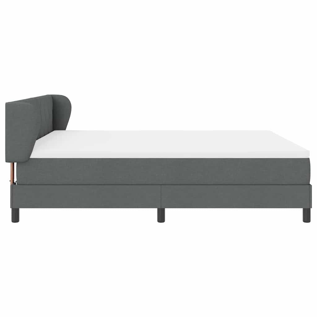Boxspringbed met hoofdeinde Donkergrijs 180 x 200 cm Stof