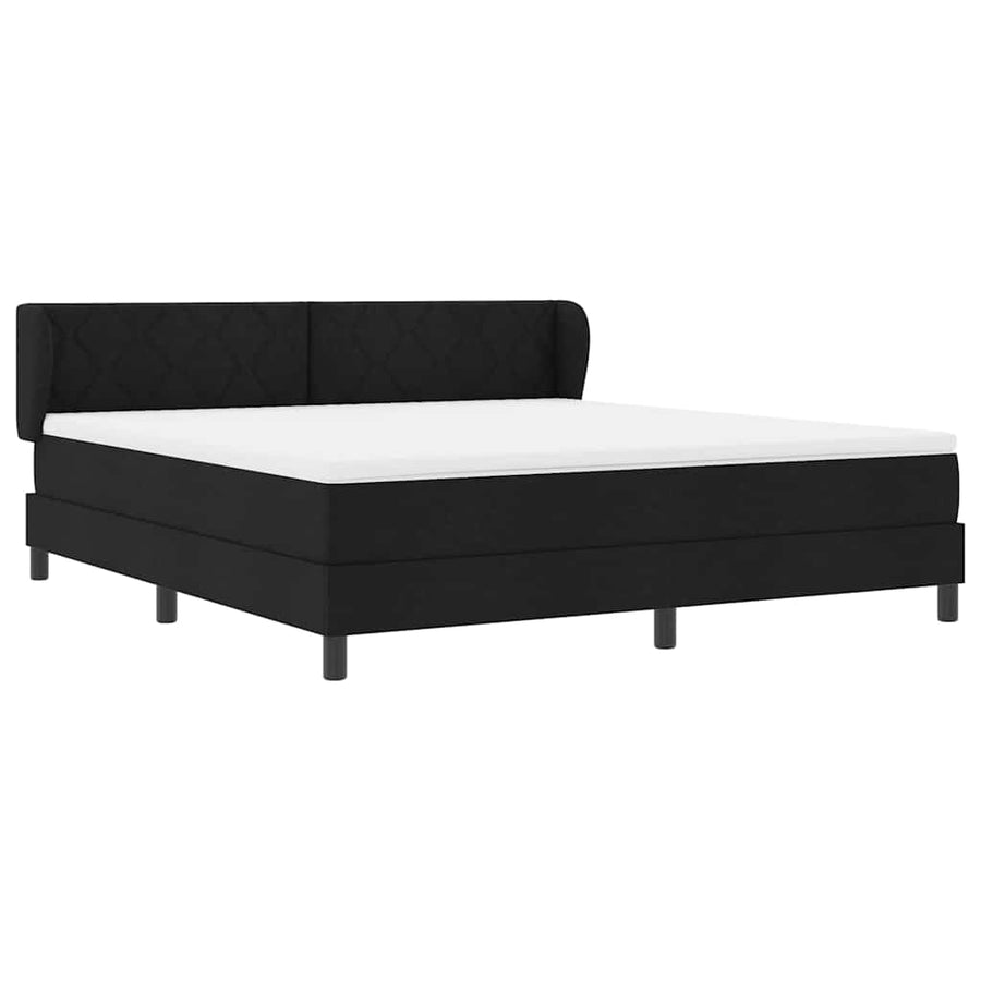 Boxspringbed met hoofdeinde Zwart 180 x 200 cm Stof
