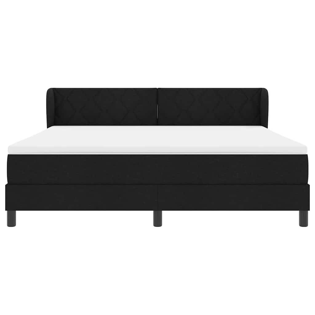 Boxspringbed met hoofdeinde Zwart 180 x 200 cm Stof
