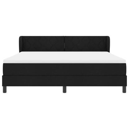 Boxspringbed met hoofdeinde Zwart 180 x 200 cm Stof