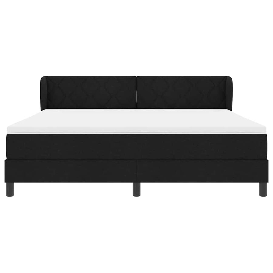 Boxspringbed met hoofdeinde Zwart 180 x 200 cm Stof