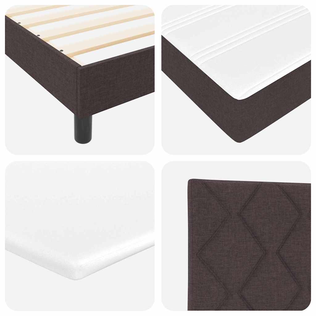 Boxspringbed met hoofdeinde Donkerbruin 180 x 200 cm Stof