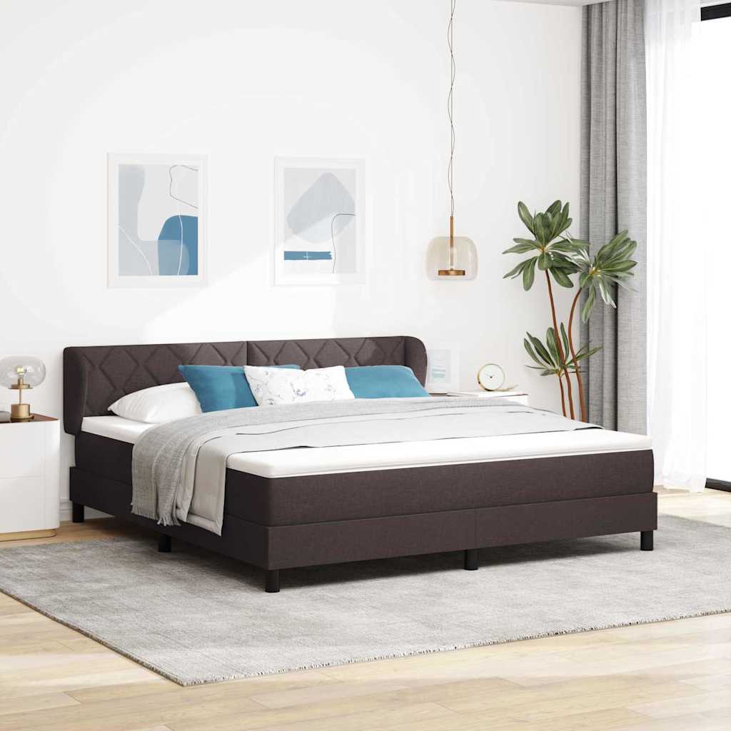Boxspringbed met hoofdeinde Donkerbruin 180 x 200 cm Stof